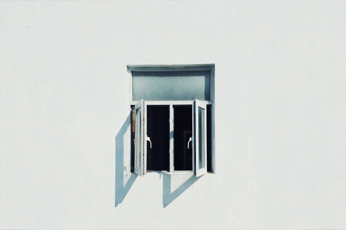 Window on white wall