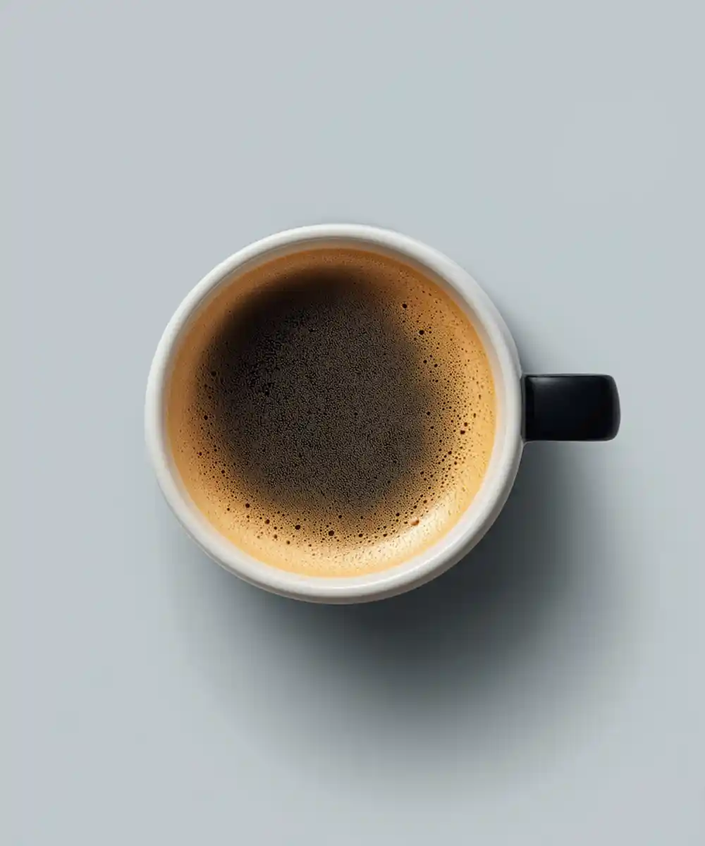 A cup of coffee on light background,